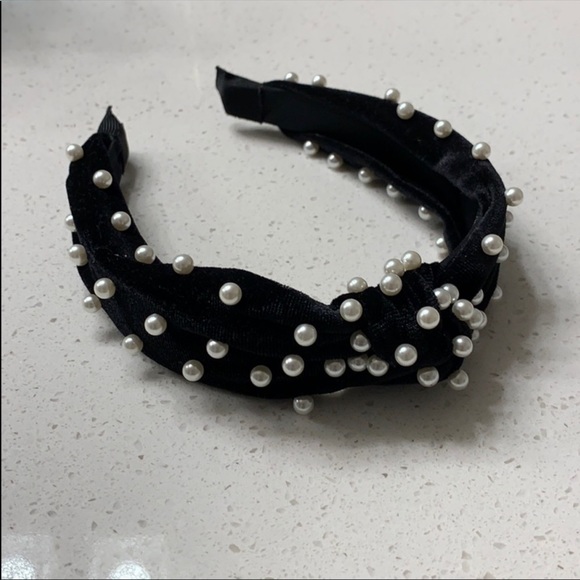 Set of 2 Velvet headbands: Pearl tie knot & padded - Picture 2 of 4